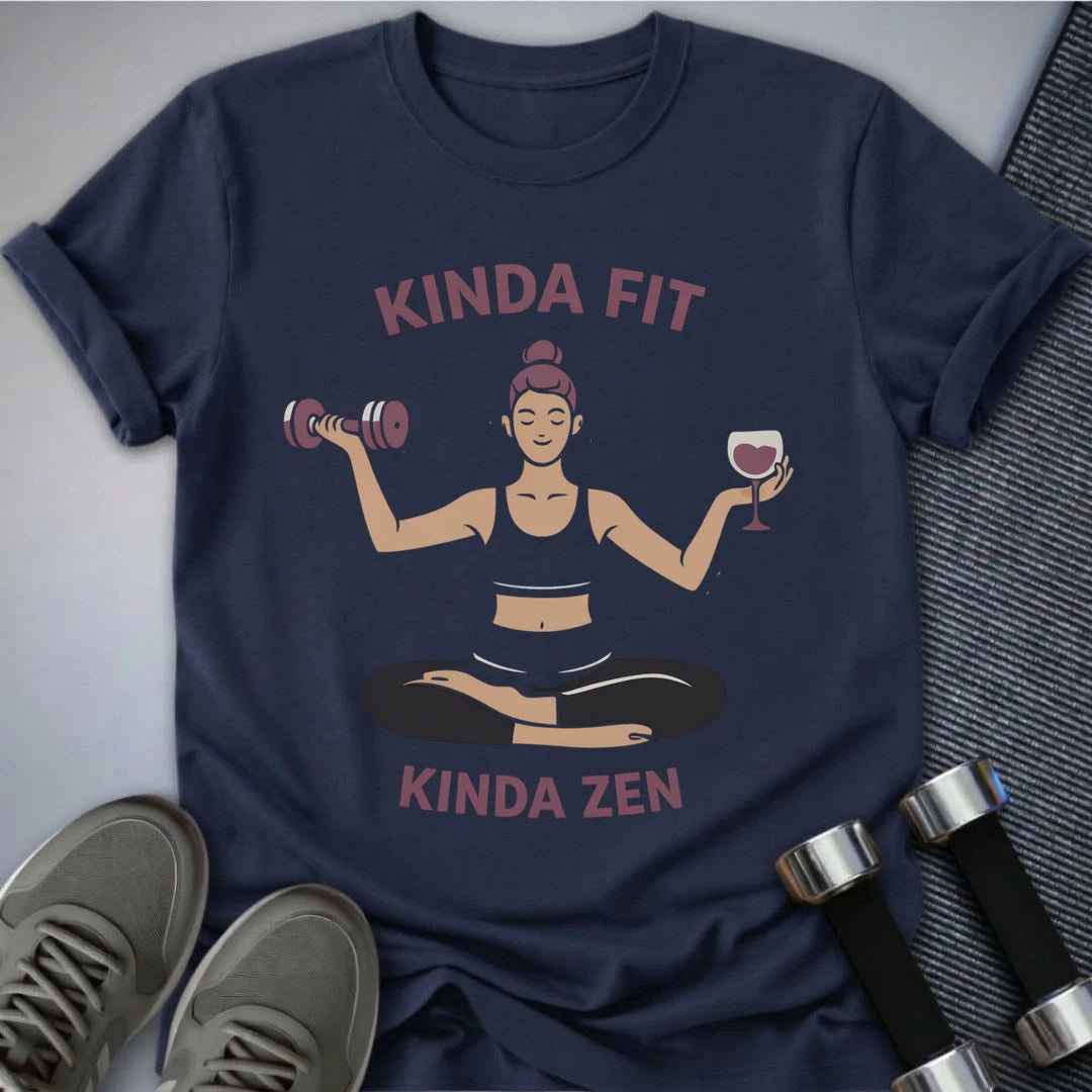 Printify T-Shirt Navy / S Kinda Zen T-Shirt