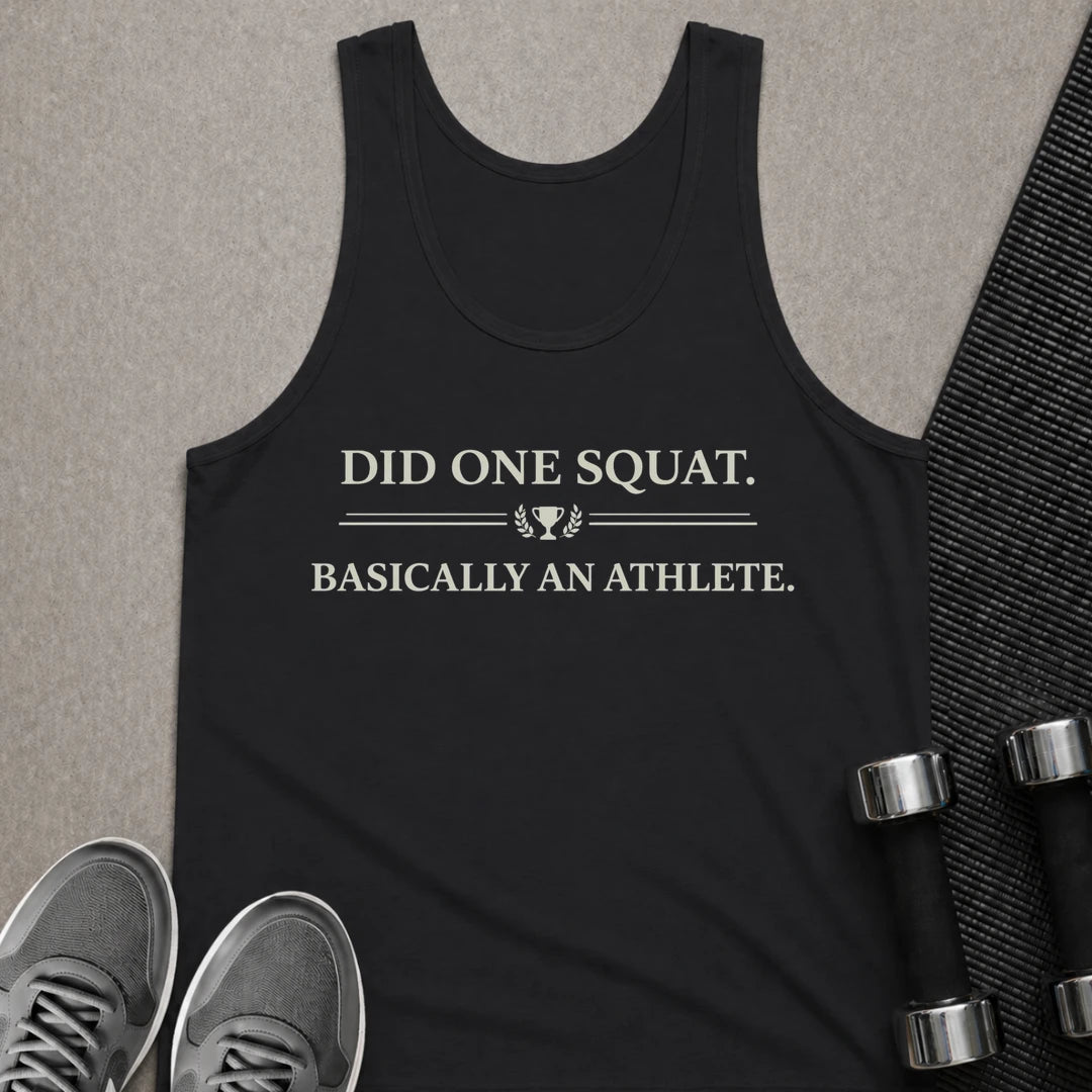 Printify Tank Top S / Black Basically An Athlete - Tank Top
