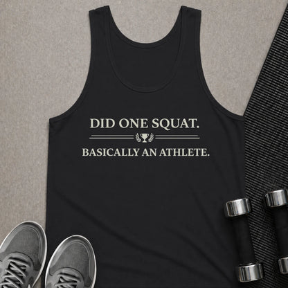 Printify Tank Top S / Black Basically An Athlete - Tank Top
