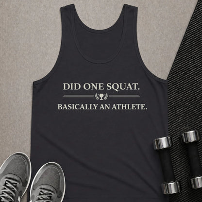 Printify Tank Top S / Dark Grey Basically An Athlete - Tank Top