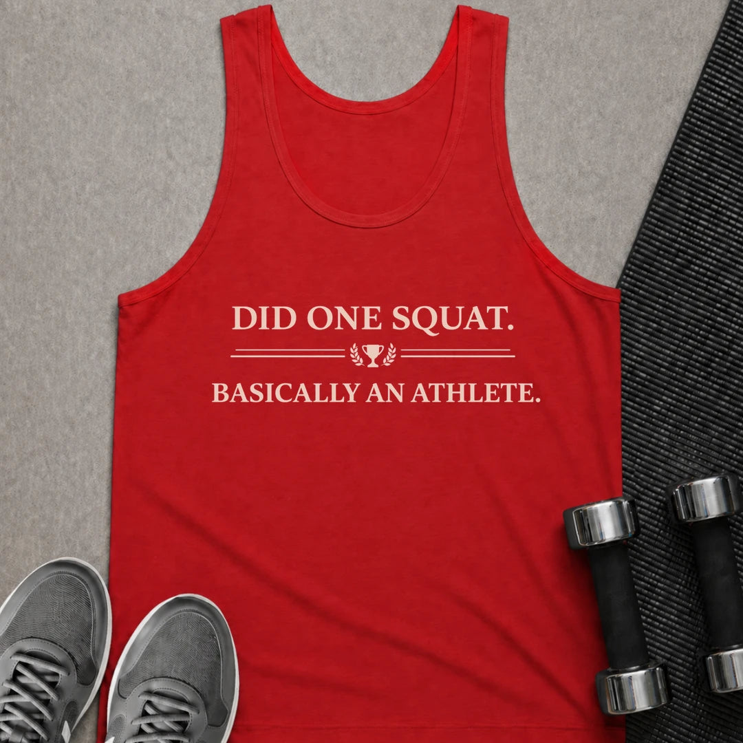 Printify Tank Top S / Red Basically An Athlete - Tank Top