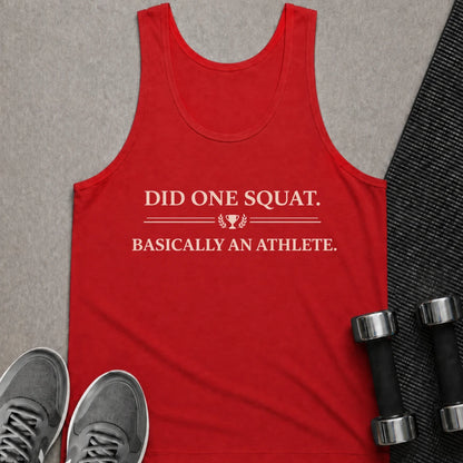 Printify Tank Top S / Red Basically An Athlete - Tank Top