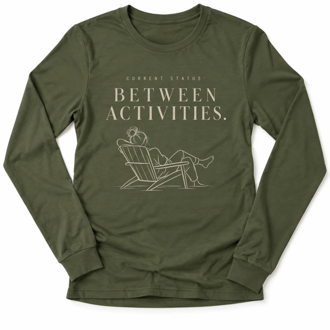 Printify Long-sleeve Military Green / M Between Activities Long Sleeve