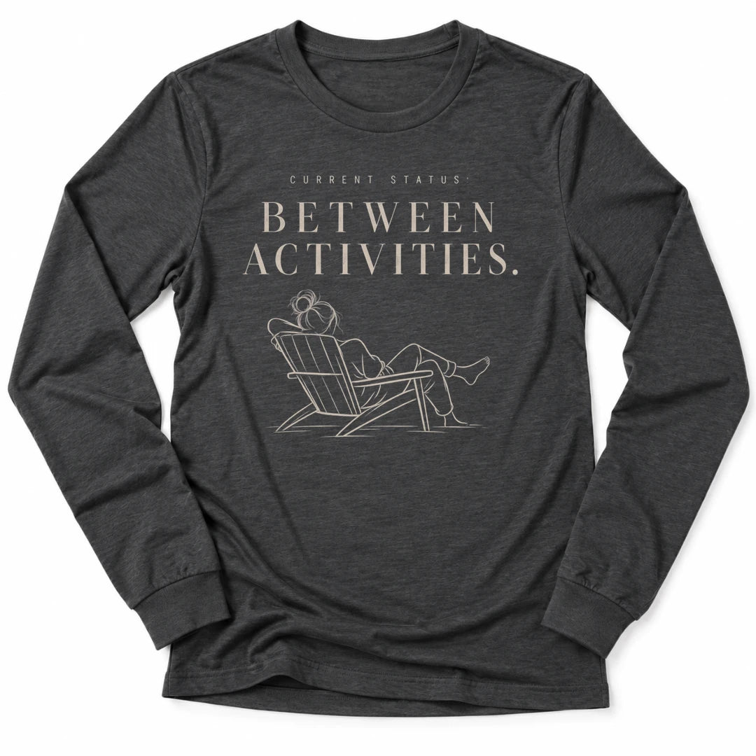 Printify Long-sleeve Dark Grey Heather / S Between Activities Long Sleeve