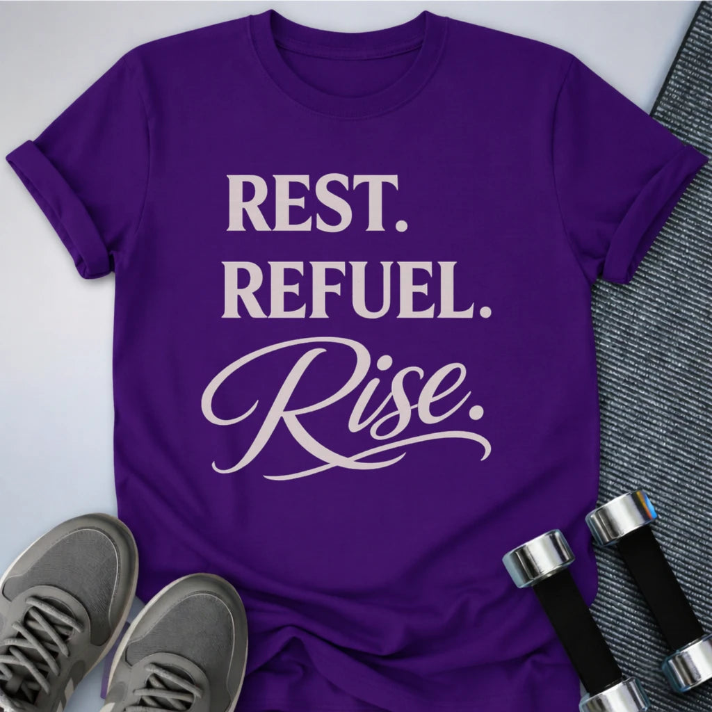 Printify T-Shirt Team Purple / S Rest & Rise T-Shirt