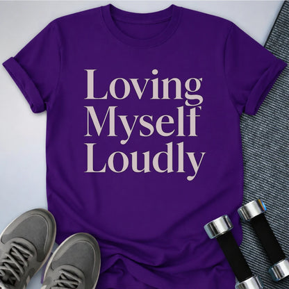 Printify T-Shirt Team Purple / S Loving Me First T-Shirt