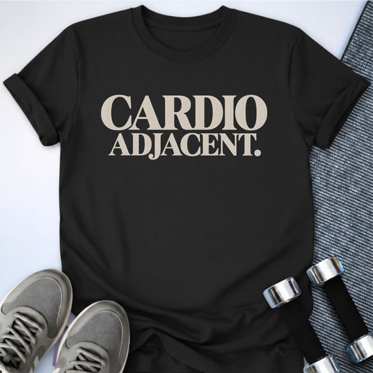 Printify T-Shirt Black / S Cardio Adjacent T-Shirt