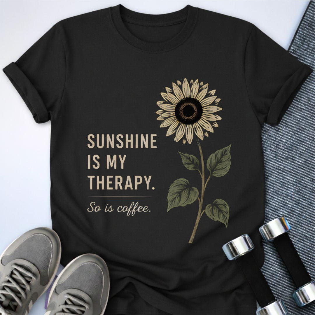Printify T-Shirt Black / S Sunshine Therapy