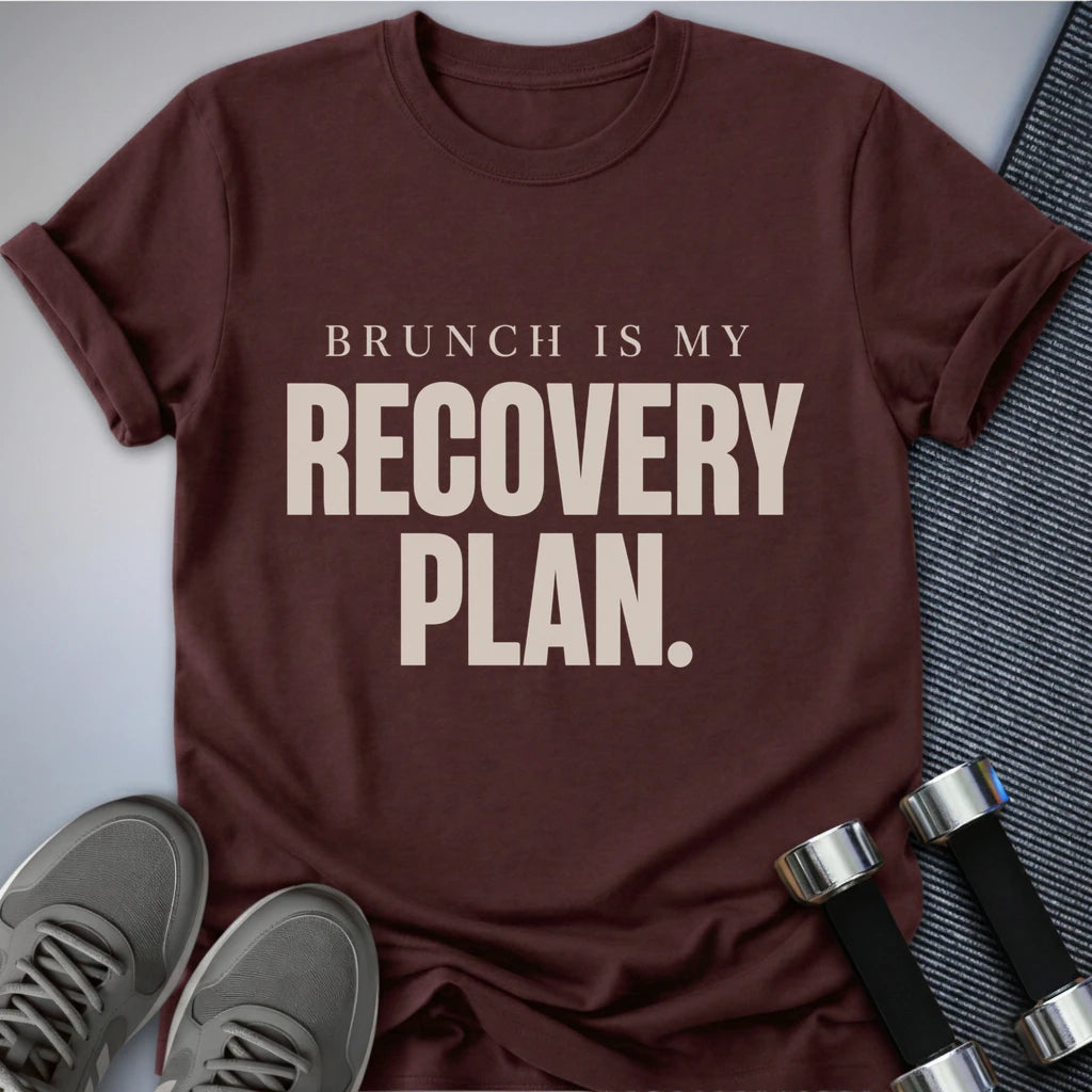 Printify T-Shirt S / Maroon Brunch Please T-Shirt