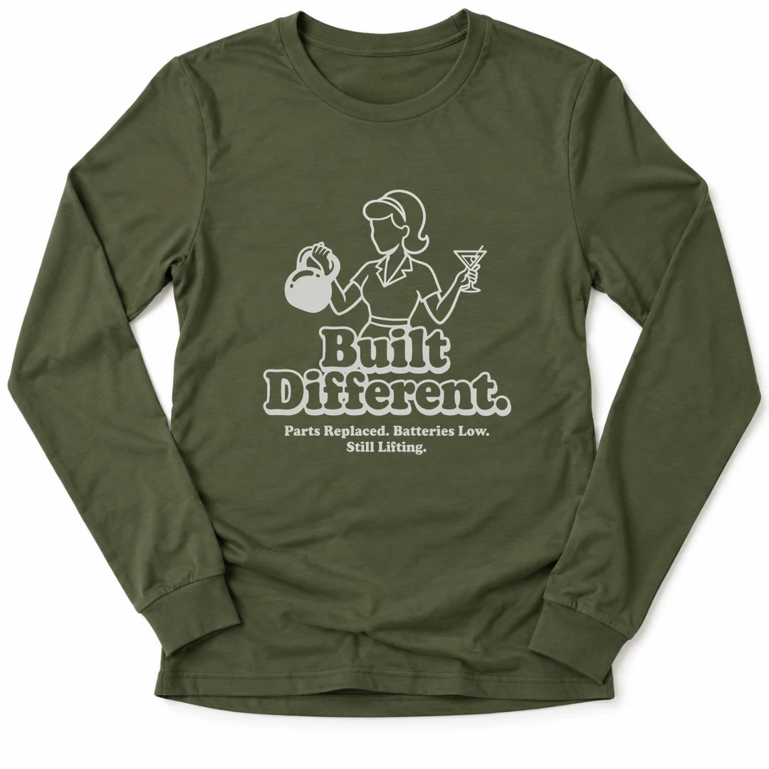 Printify Long-sleeve Military Green / M Built Different Classic Long Sleeve