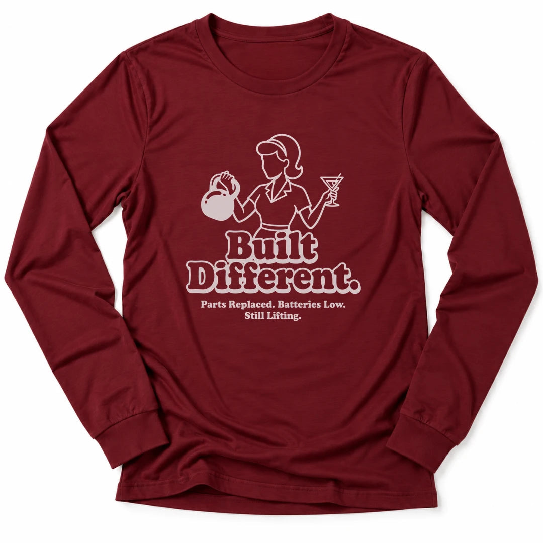 Printify Long-sleeve Cardinal / S Built Different Classic Long Sleeve