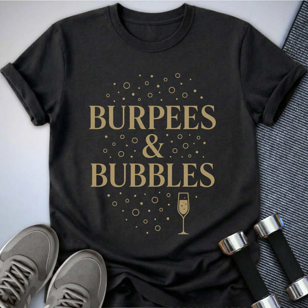 Printify T-Shirt Dark Grey Heather / S Burpees & Bubbles T-Shirt