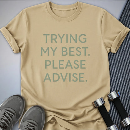 Printify T-Shirt Soft Cream / S Trying My Best T-Shirt
