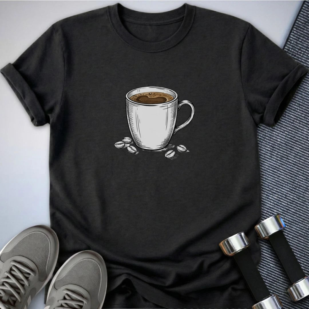 Printify T-Shirt S / Dark Grey Heather Coffee Please T-Shirt