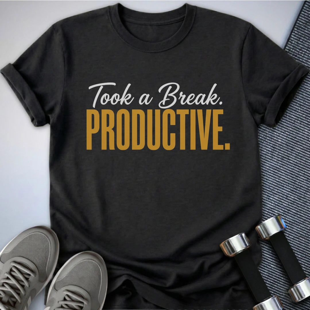 Printify T-Shirt S / Dark Grey Heather Productive Breaks T-Shirt