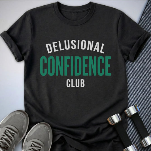 Printify T-Shirt S / Dark Grey Heather Delusional Cofidence Club T-Shirt