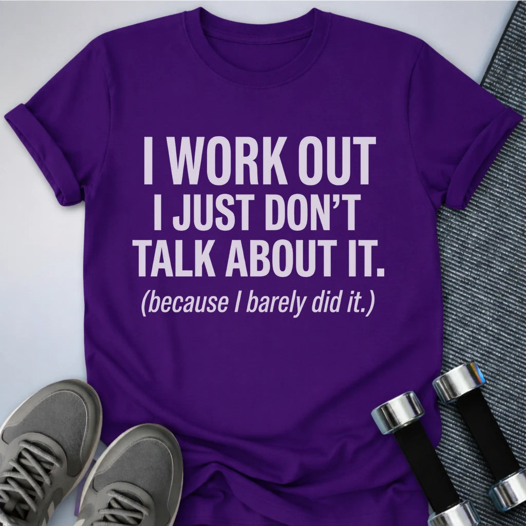 Printify T-Shirt S / Team Purple I Work Out T-Shirt