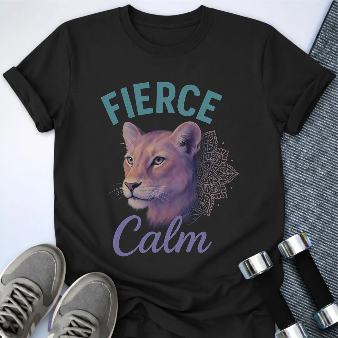 Printify T-Shirt Black / S Calm & Fierce T-Shirt