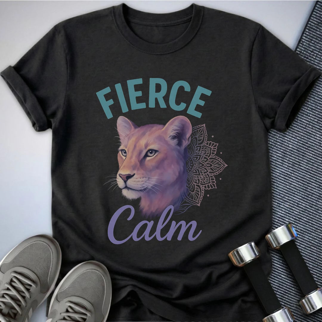 Printify T-Shirt Dark Grey Heather / S Calm & Fierce T-Shirt