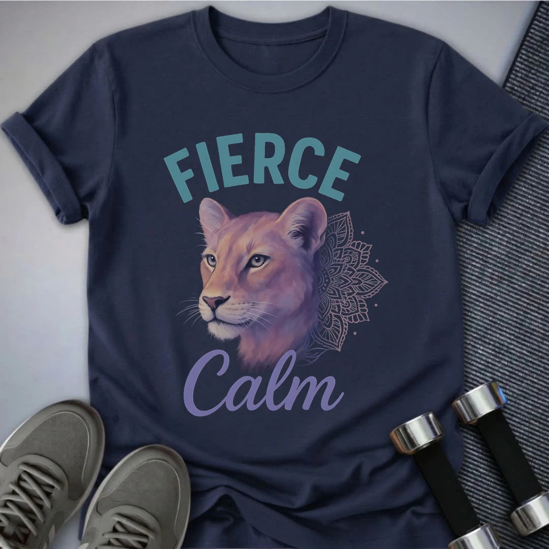 Printify T-Shirt Navy / S Calm & Fierce T-Shirt