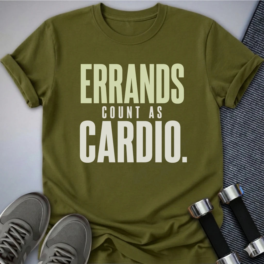 Printify T-Shirt S / Olive Cardio Errands T-Shirt