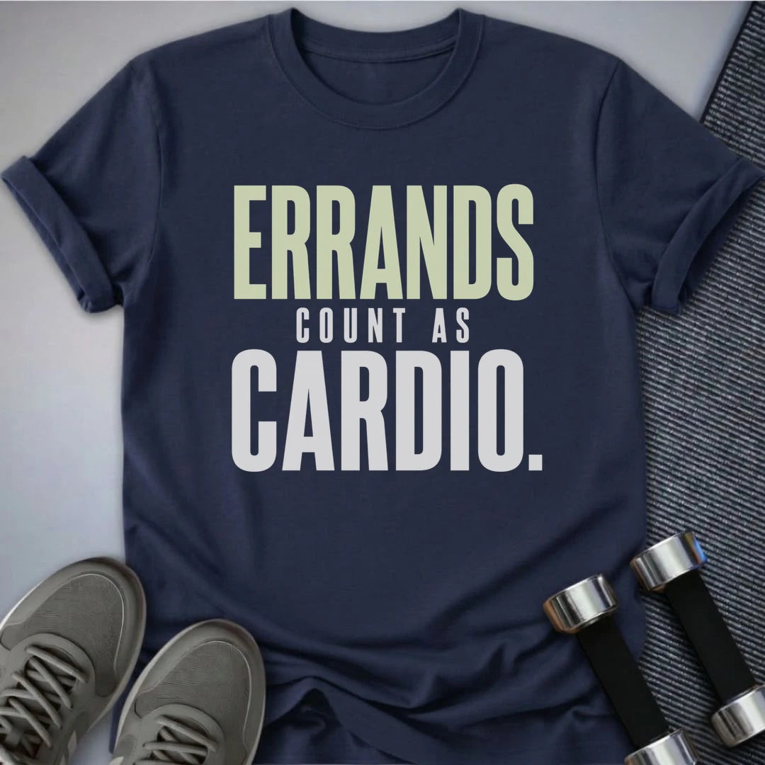 Printify T-Shirt S / Navy Cardio Errands T-Shirt