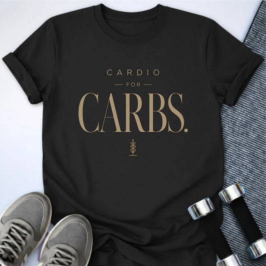 Printify T-Shirt S / Black Cardio for Carbs T-Shirt