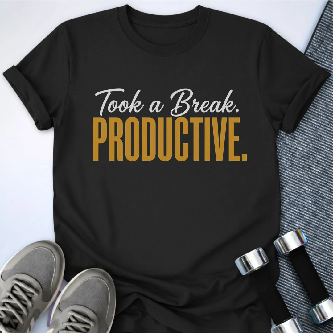 Printify T-Shirt S / Black Productive Breaks T-Shirt