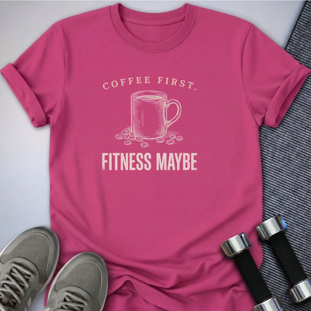 Printify T-Shirt S / Berry Coffee First T-Shirt