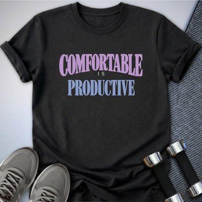 Printify T-Shirt Dark Grey Heather / S Comfortable Is Productive T-Shirt