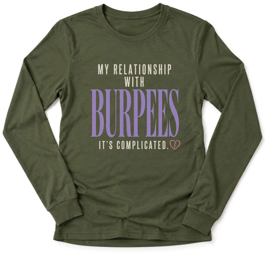 Printify Long-sleeve Military Green / M Complicated Burpees Longsleeve Shirt