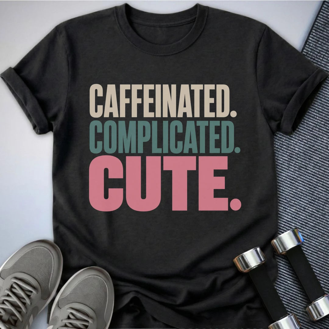 Printify T-Shirt S / Dark Grey Heather Complicated & Cute T-Shirt