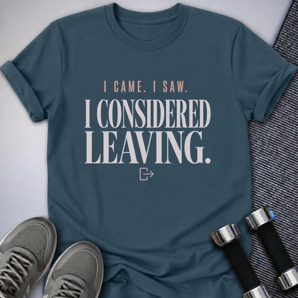 Printify T-Shirt S / Deep Teal Considered Leaving T-Shirt