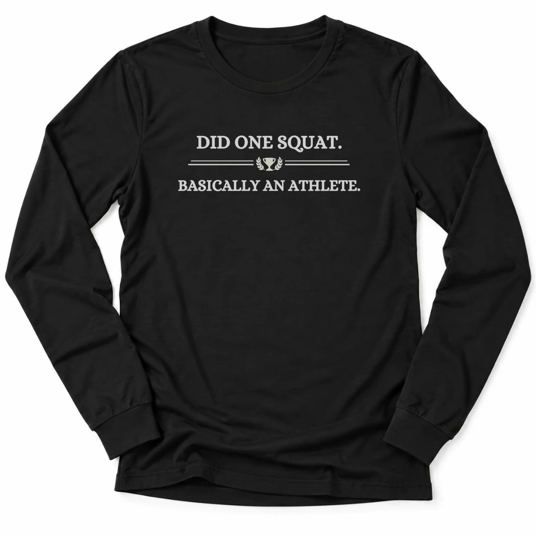 Printify Long-sleeve Black / S Basically An Athlete Long Sleeve