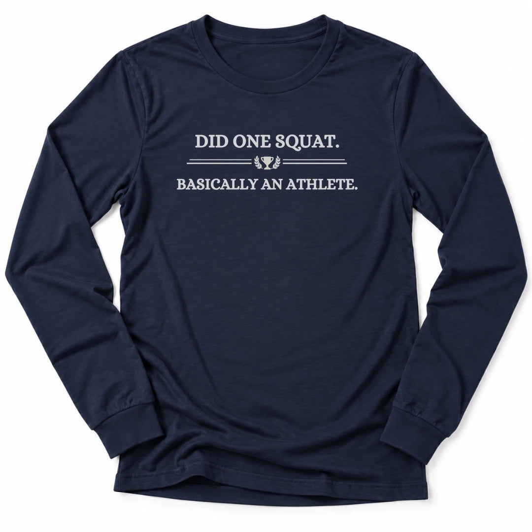 Printify Long-sleeve Navy / S Basically An Athlete Long Sleeve