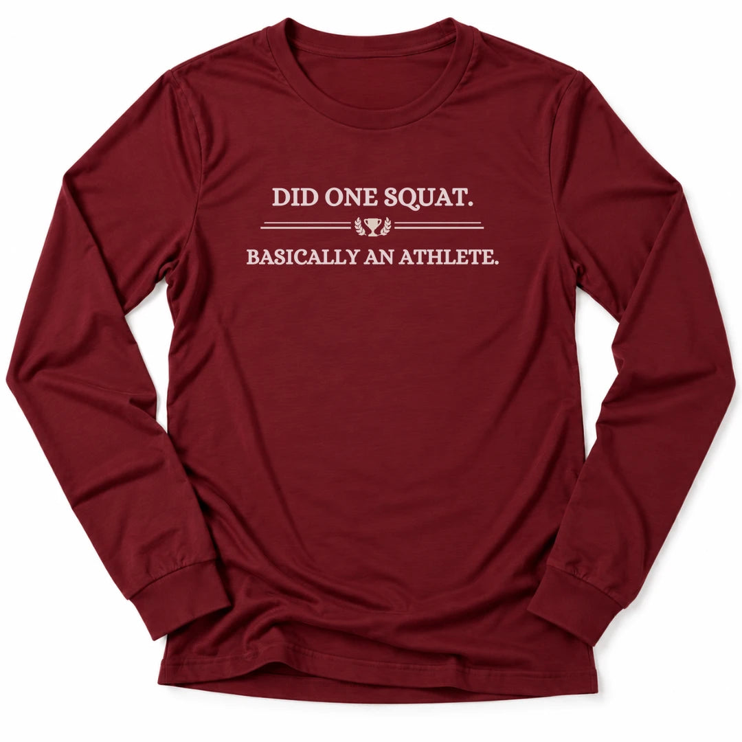 Printify Long-sleeve Cardinal / S Basically An Athlete Long Sleeve