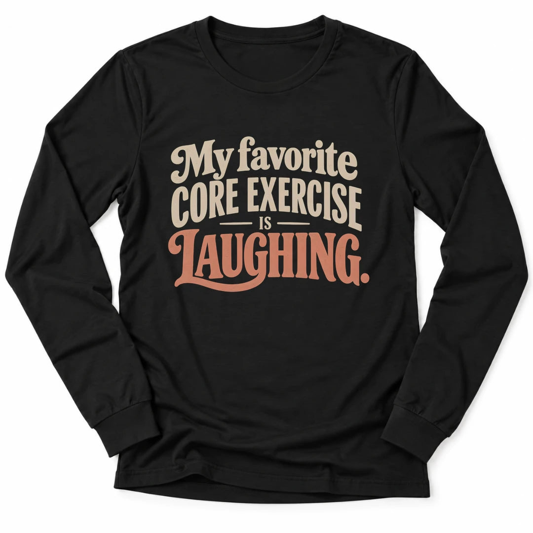 Printify Long-sleeve Black / S Core Laughing Long Sleeve