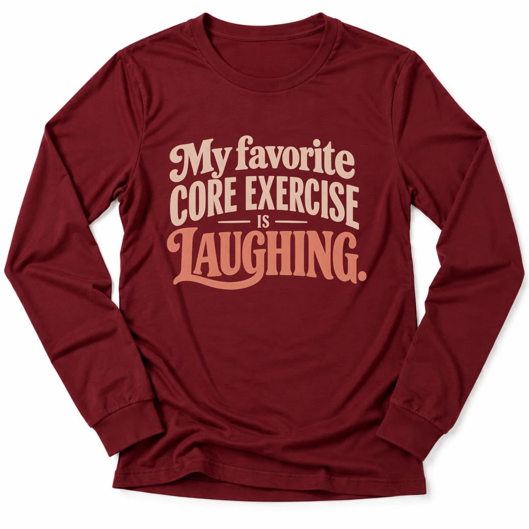 Printify Long-sleeve Cardinal / S Core Laughing Long Sleeve