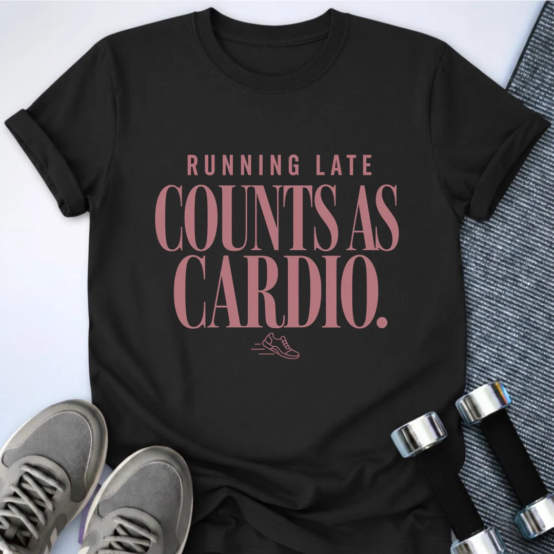 Printify T-Shirt S / Black Counts As Cardio T-Shirt