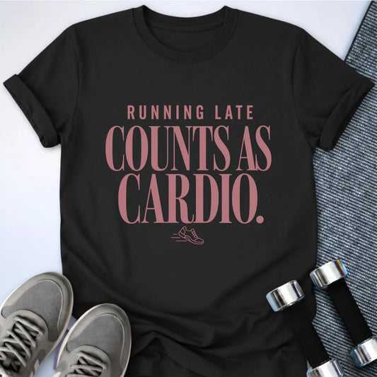 Printify T-Shirt S / Black Counts As Cardio T-Shirt