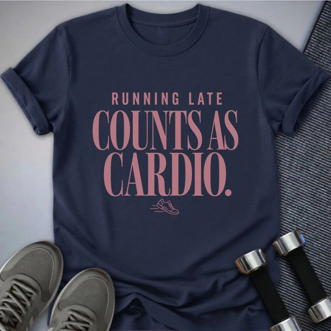 Printify T-Shirt S / Navy Counts As Cardio T-Shirt