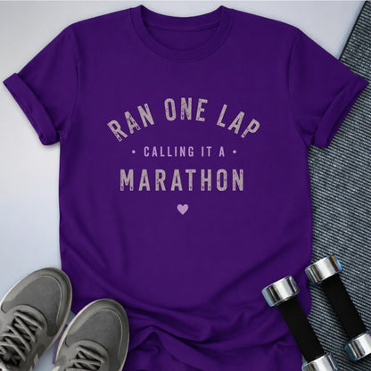 Printify T-Shirt S / Team Purple Ran One Lap T-Shirt