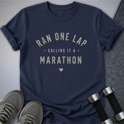 Printify T-Shirt S / Navy Ran One Lap T-Shirt
