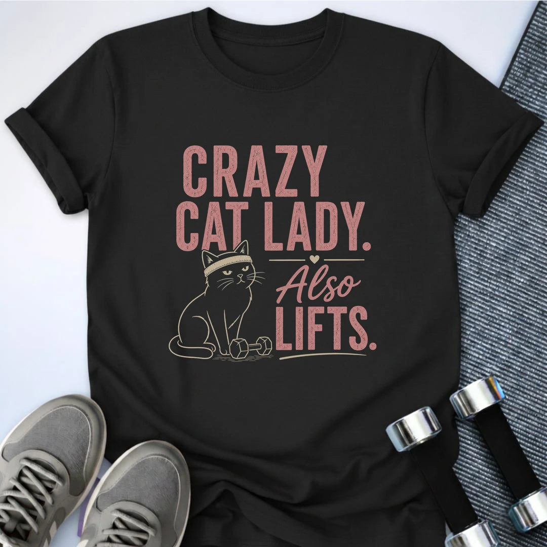 Printify T-Shirt S / Black Crazy Cat Lady T-Shirt