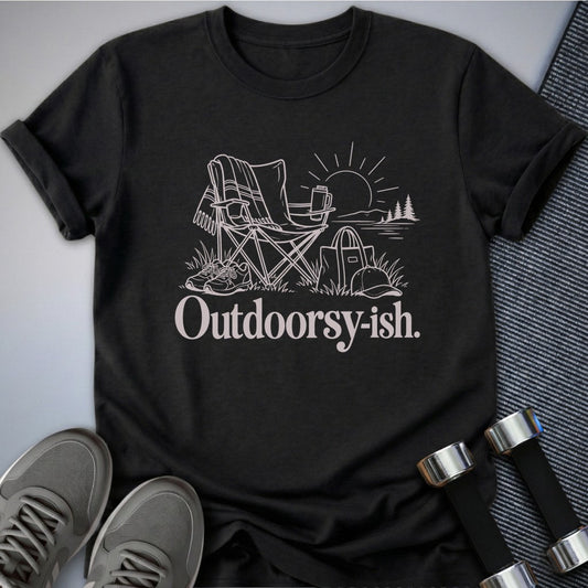 Printify T-Shirt Dark Grey Heather / S Outdoorsy-ish T-Shirt
