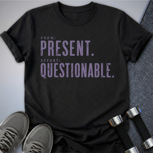 Printify T-Shirt Dark Grey Heather / S Questionable Effort T-Shirt