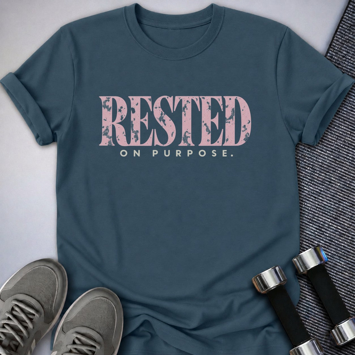 Printify T-Shirt Deep Teal / S Rested On Purpose T-Shirt