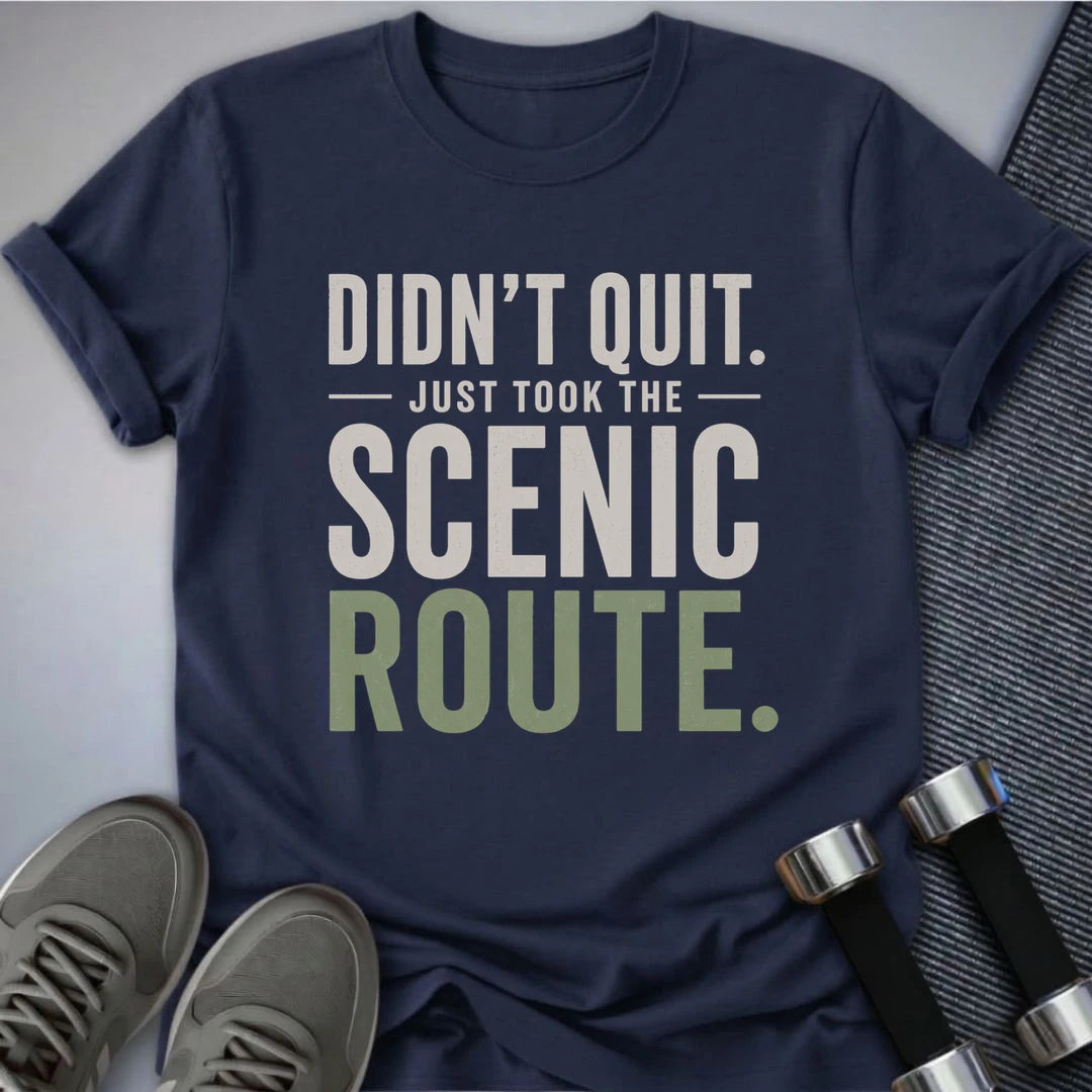 Printify T-Shirt S / Navy Didnt Quit T-Shirt