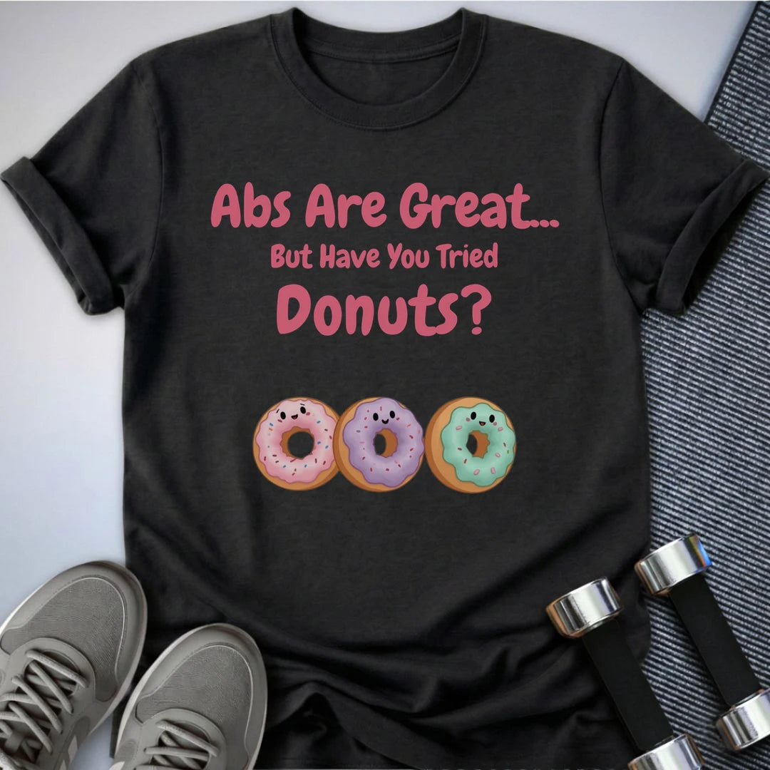Printify T-Shirt Dark Grey Heather / S Donut vs Abs T-Shirt