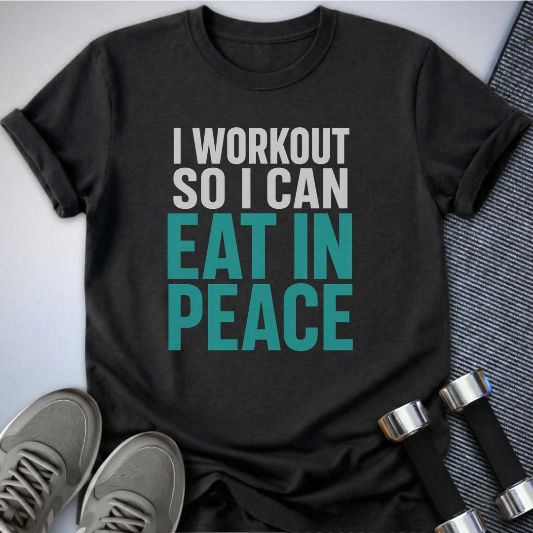 Printify T-Shirt S / Dark Grey Heather Eat In Peace T-Shirt